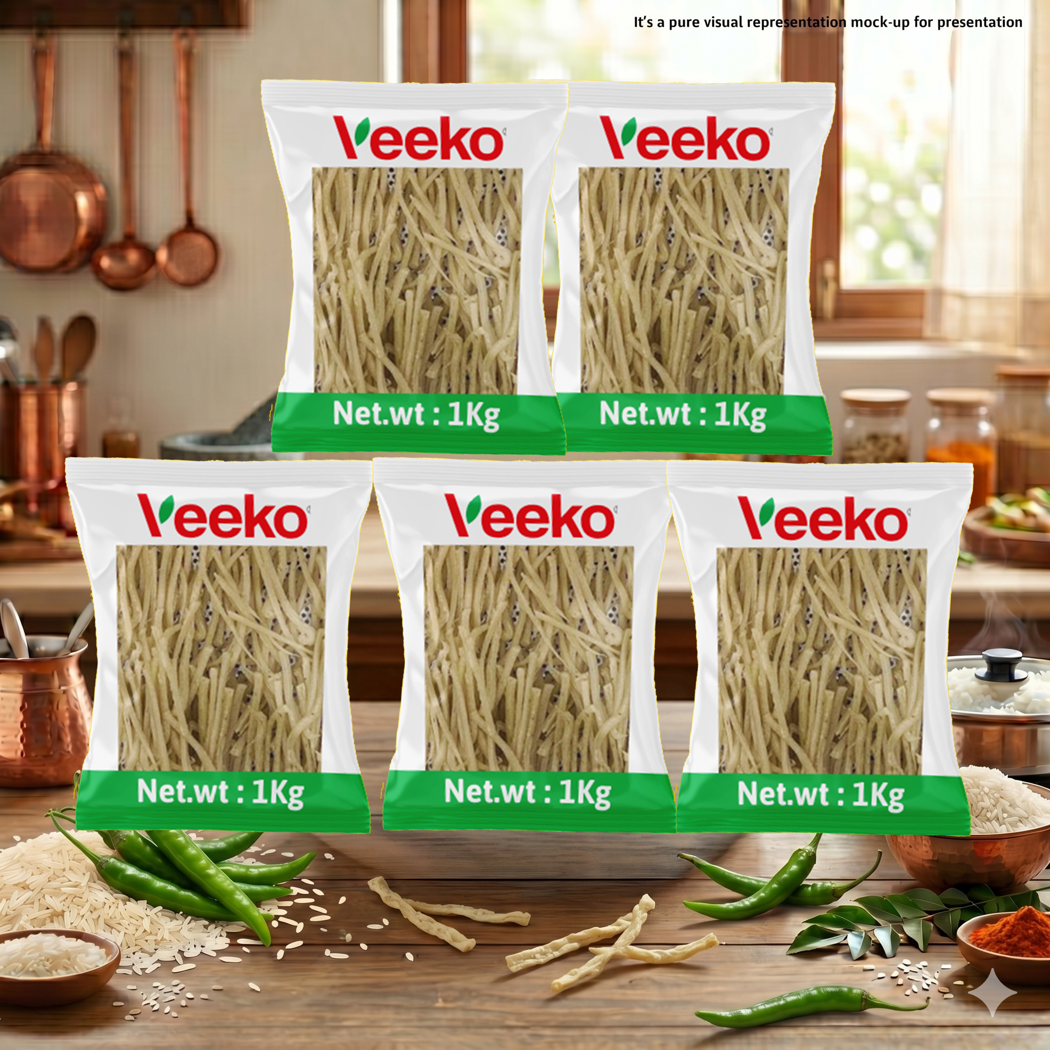 Electric Dried Rice Kanji Murukku Vadagam  5kg BULK (1KG x 5 Nos)
