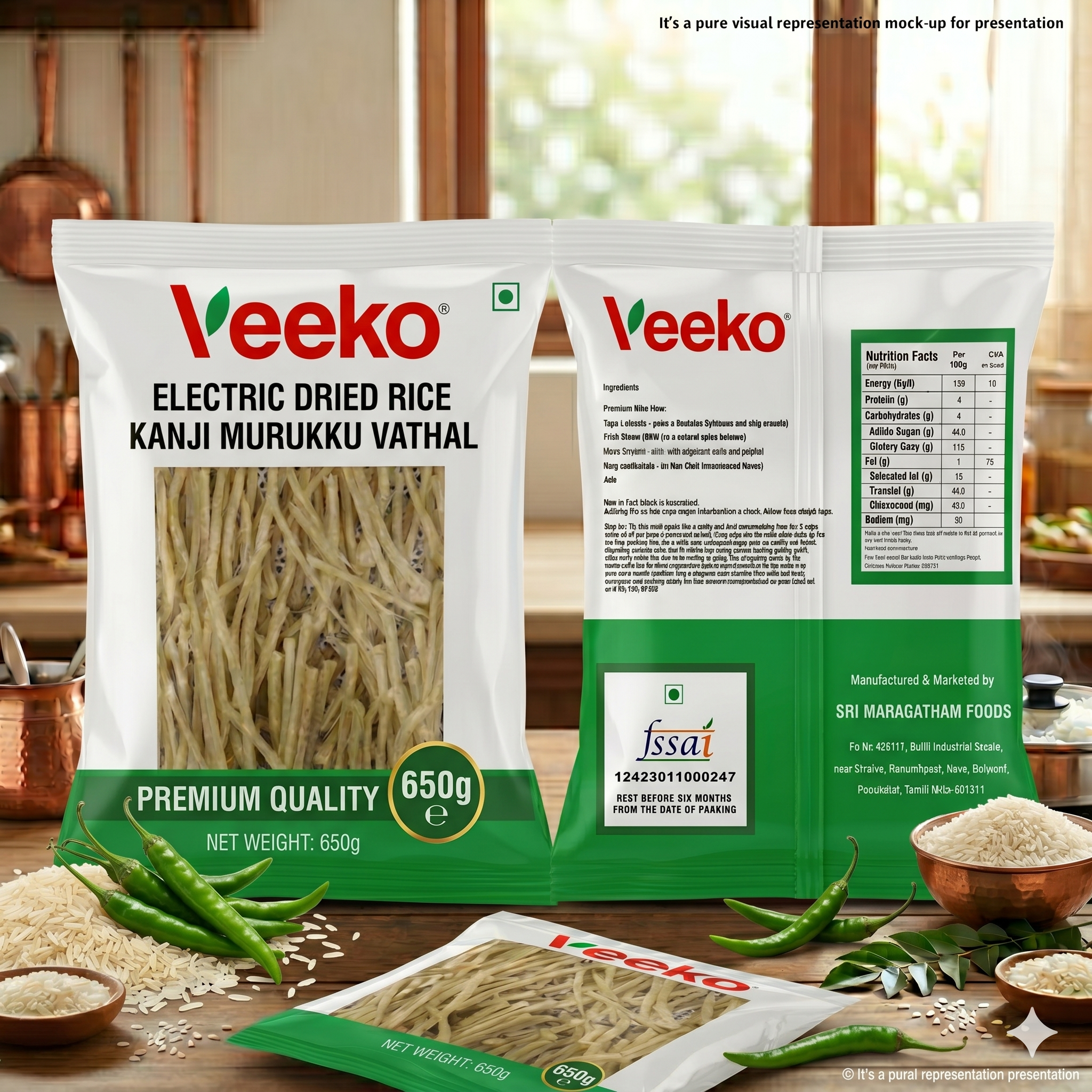 Electric Dried Rice Kanji Murukku Vadagam 650gm